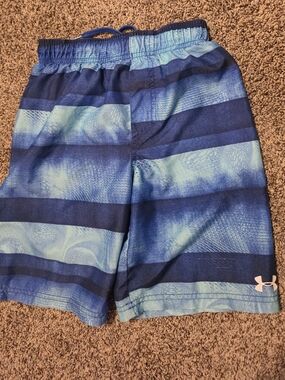 Under Armour Men’s Navy and Light Blue Striped Athletic Shorts